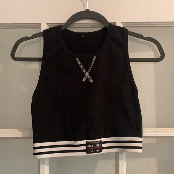 Adam selman designer crop workout streetwear top - medium - Picture 4 of 9